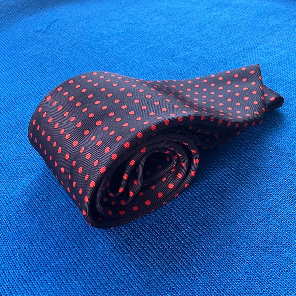 Vintage Brioni Dark Ink Red Polka Dot Silk Tie Valentine’s